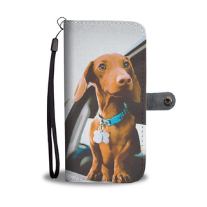 Étui téléphone portefeuille avec design de chien