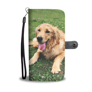 Étui téléphone portefeuille avec design de chien