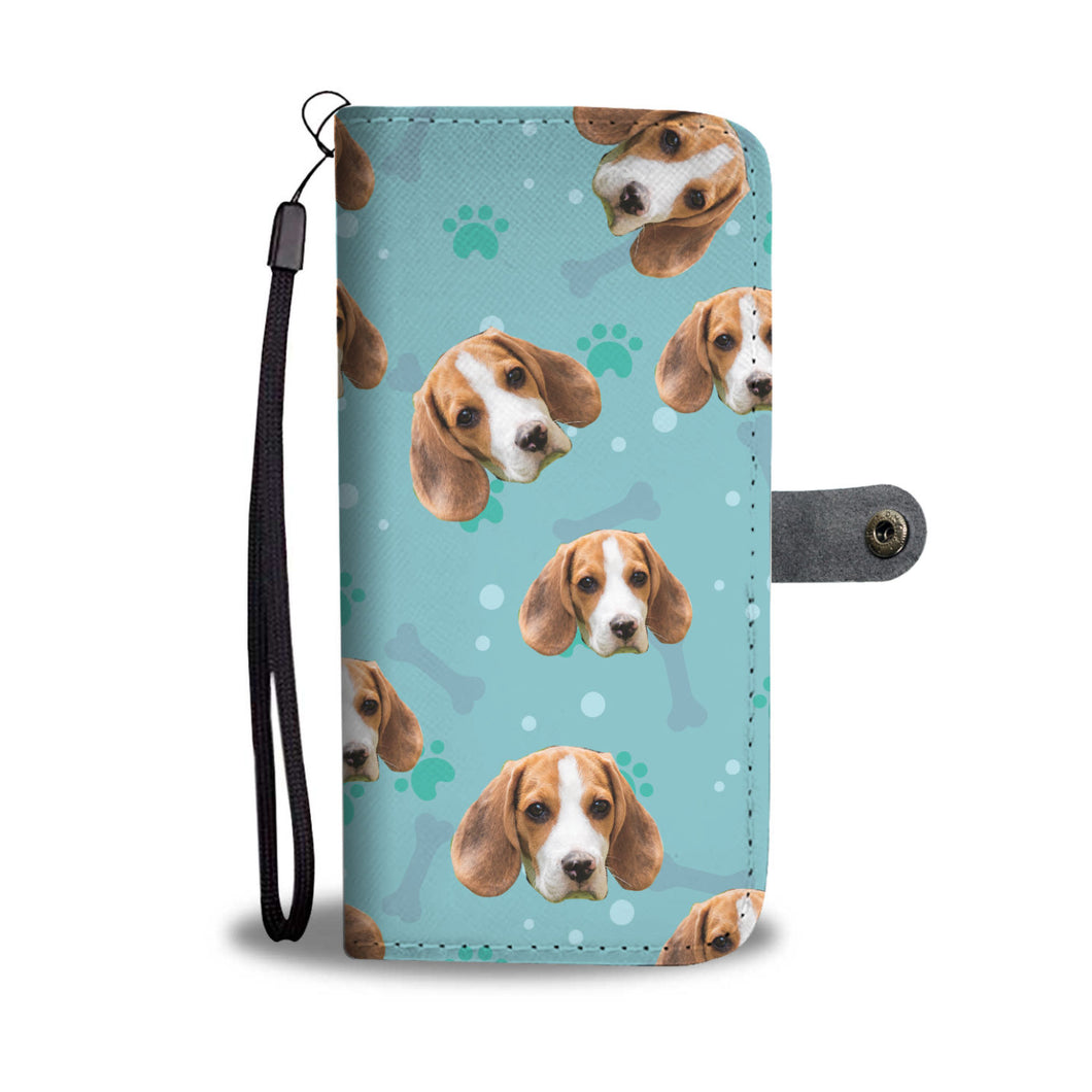 Étui téléphone portefeuille avec design de chien