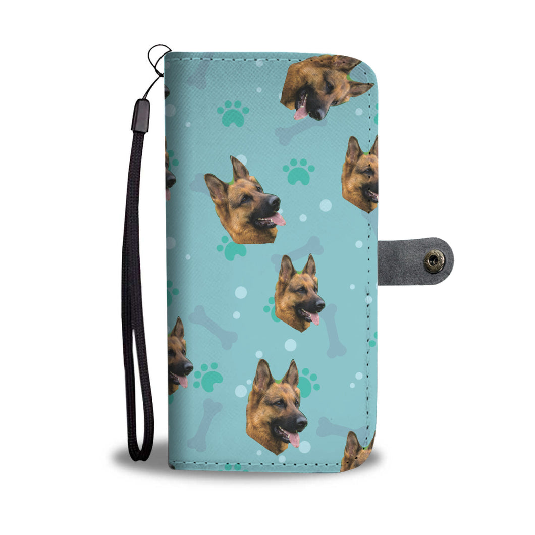 Étui téléphone portefeuille avec design têtes de chien