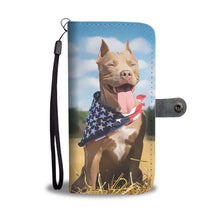 Charger l&#39;image dans la galerie, Étui téléphone portefeuille avec chien et drapeau USA
