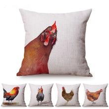 Charger l&#39;image dans la galerie, Housse de coussin avec peinture de coq
