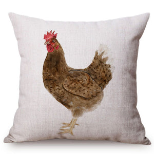 Housse de coussin avec peinture de coq