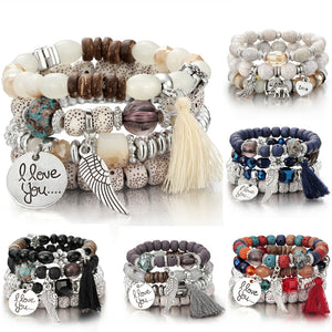 Gratuits bracelets en pierre et perles(4pcs)