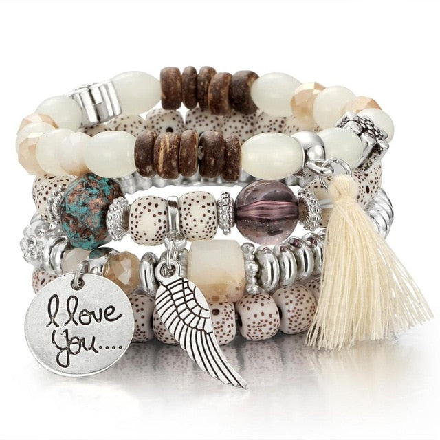 Gratuits bracelets en pierre et perles(4pcs)