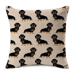 Housse de coussin imprimée chien coloré