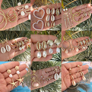 Boucles d'oreilles en forme de coquilles de plage