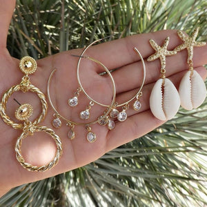 Boucles d'oreilles en forme de coquilles de plage