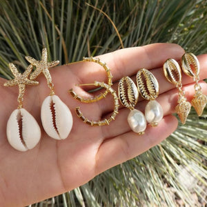 Boucles d'oreilles en forme de coquilles de plage