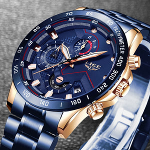 Montre luxueuse en acier inoxydable pour homme, 2020