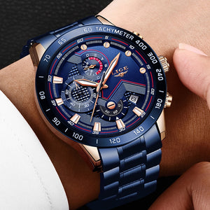 Montre luxueuse en acier inoxydable pour homme, 2020