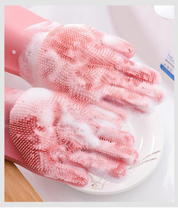 Gants de vaisselle magique en silicone.