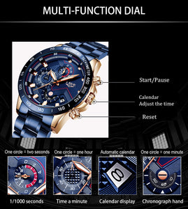 Montre luxueuse en acier inoxydable pour homme, 2020