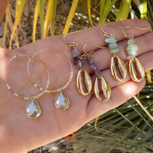 Boucles d'oreilles en forme de coquilles de plage