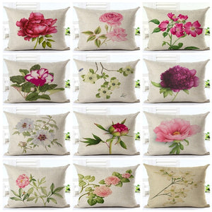 Housse de coussin imprimée des plantes