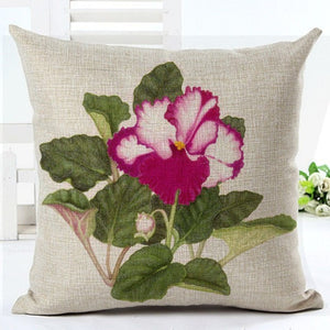 Housse de coussin imprimée des plantes