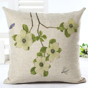 Housse de coussin imprimée des plantes