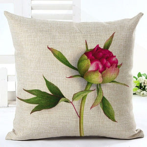 Housse de coussin imprimée des plantes