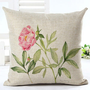 Housse de coussin imprimée des plantes