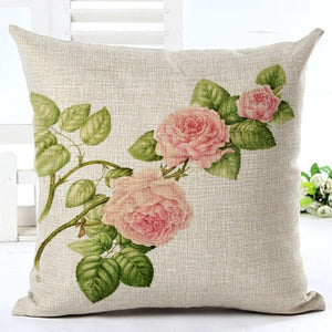 Housse de coussin imprimée des plantes