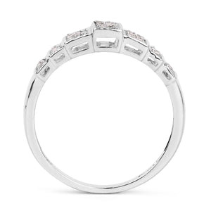 Anneau avec véritable diamant blanc .925 14k